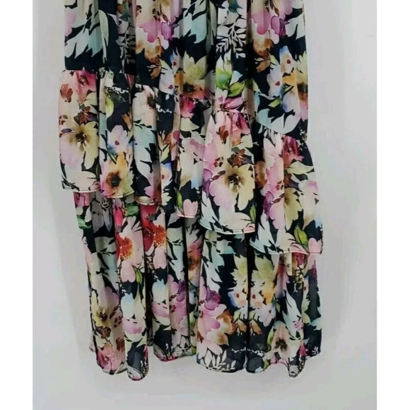 Joseph Ribkoff Sz 16 Midnight Blue-Multi Floral Halter Dress Style 221334 Easter - Picture 6 of 15